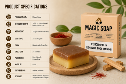 Handmade Magic Soaps For Skin Glow and Tan Removal (Pack of 2)