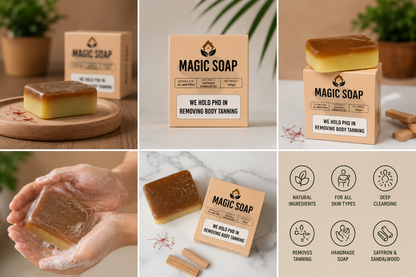 Handmade Magic Soaps For Skin Glow and Tan Removal (Pack of 2)